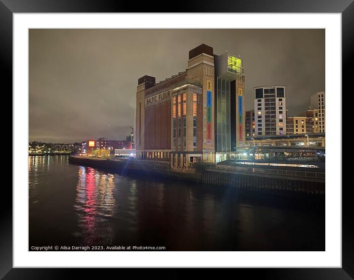 The Baltic Night View, Gateshead Framed Mounted Print by Ailsa Darragh