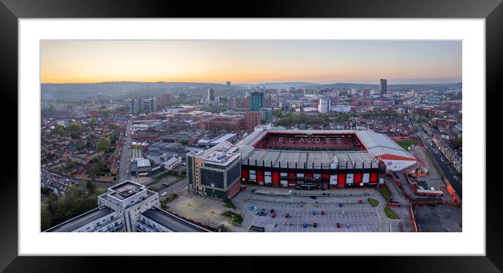Bramall Lane Sheffield Cityscape Framed Mounted Print by Apollo Aerial Photography