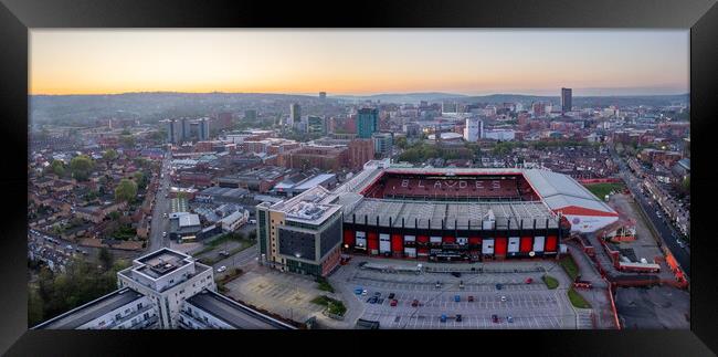 Bramall Lane Sheffield Cityscape Framed Print by Apollo Aerial Photography