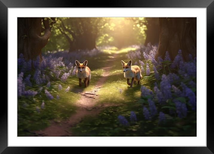 Fox Cubs Framed Mounted Print by Picture Wizard