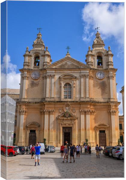 Cathedral of Saint Paul in Mdina in Malta Canvas Print by Artur Bogacki