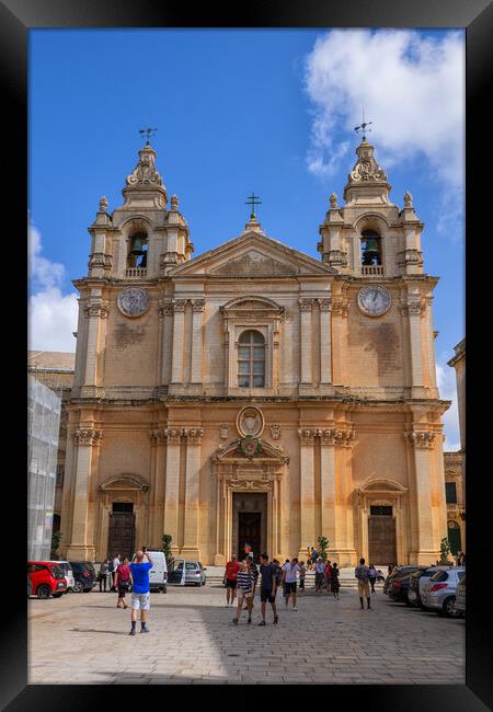 Cathedral of Saint Paul in Mdina in Malta Framed Print by Artur Bogacki