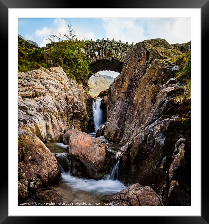 Stockley Bridge Falls Framed Mounted Print by Mark Hetherington