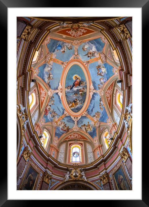 Carmelite Church Interior in Mdina, Malta Framed Mounted Print by Artur Bogacki