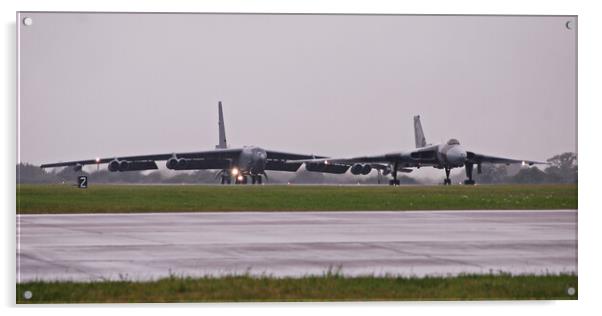 Vulcan and B-52 bombers Acrylic by Allan Durward Photography