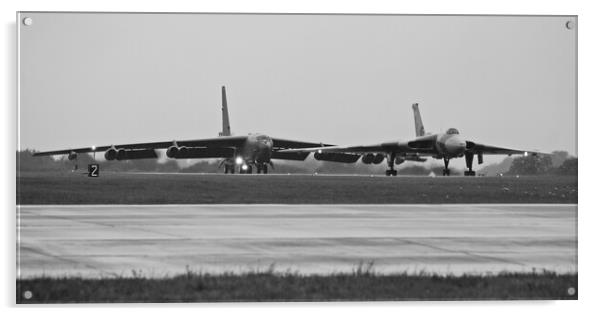 Vulcan and B-52 (black&white) Acrylic by Allan Durward Photography