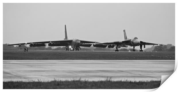Vulcan and B-52 (black&white) Print by Allan Durward Photography