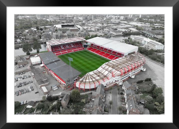 The City Ground Nottingham Forest Framed Mounted Print by Apollo Aerial Photography