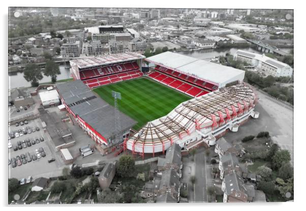 The City Ground Nottingham Forest Acrylic by Apollo Aerial Photography