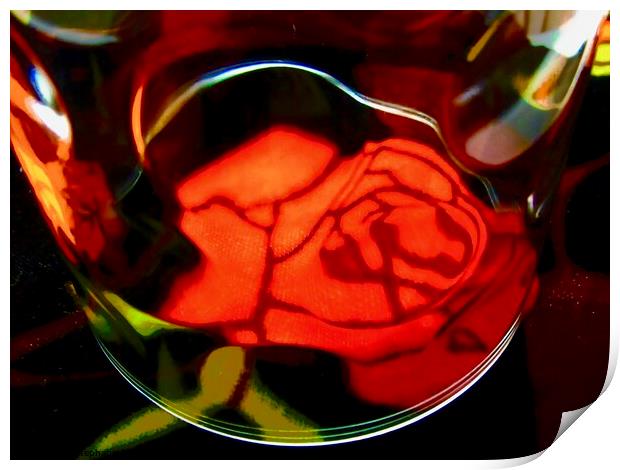 Abstract red rose Print by Stephanie Moore