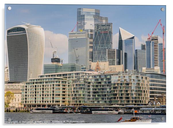 London Skyscrappers Acrylic by Benjamin Brewty