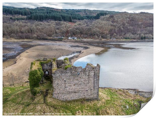 Behind Old Lachlan Castle Print by Ronnie Reffin