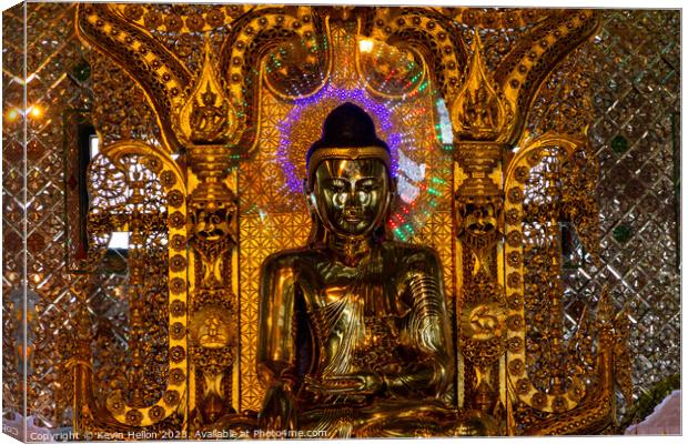 Glowing Buddha of Yangon Canvas Print by Kevin Hellon