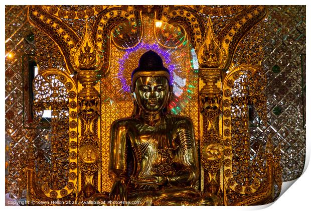 Glowing Buddha of Yangon Print by Kevin Hellon