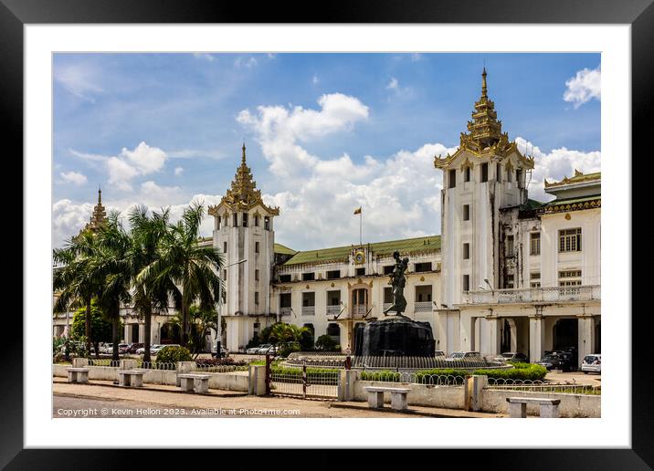 Yangon railway station Framed Mounted Print by Kevin Hellon