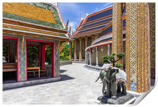 Majestic Entrance to Wat Ratchabhopit Print by Kevin Hellon