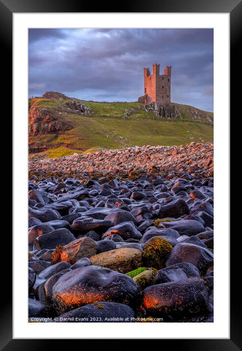 Dunstanburgh Tower Framed Mounted Print by Darrell Evans