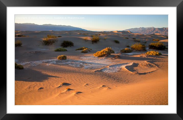 Serene Sand Dunes at Sunset Framed Mounted Print by Derek Daniel