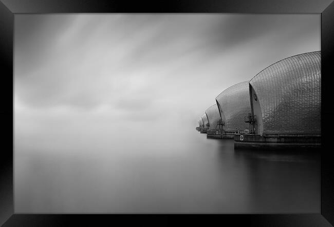 Long exposure of the Thames Barrier Framed Print by Martyn Large