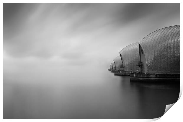 Long exposure of the Thames Barrier Print by Martyn Large