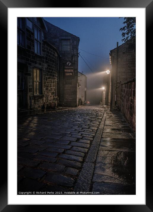 Foggy evening in Heptonstall Framed Mounted Print by Richard Perks