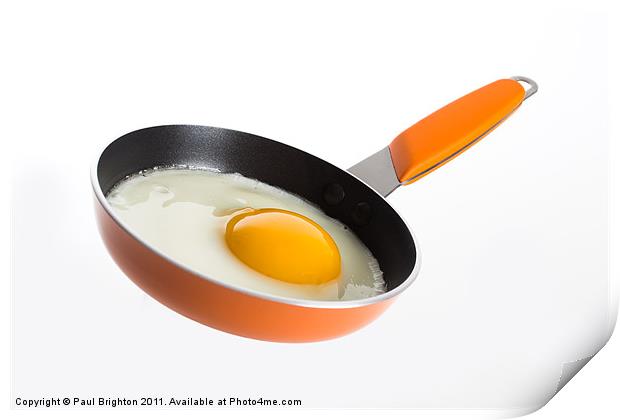 Fried Egg in Frying Pan Print by Paul Brighton