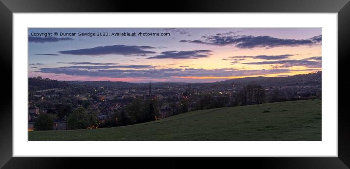 Majestic Bath Cityscape at Sunset Framed Mounted Print by Duncan Savidge