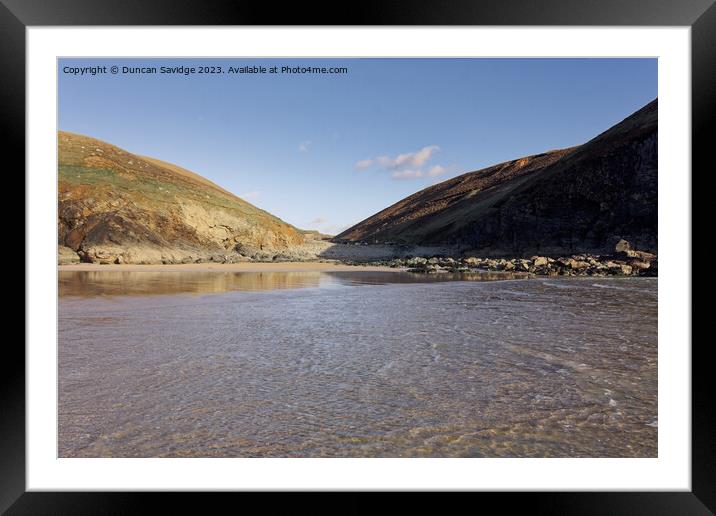 Looking inland at the breathtaking Chapel Porth Framed Mounted Print by Duncan Savidge