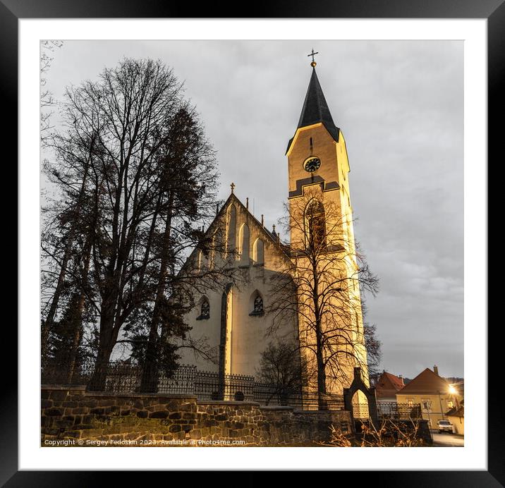 Church of the Assumption in Bavorov - little town near Vodnany.  Framed Mounted Print by Sergey Fedoskin