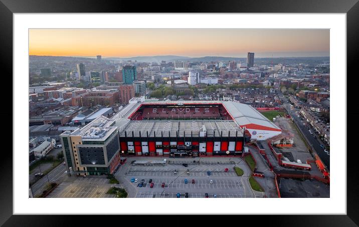 Bramall Lane Sunset Framed Mounted Print by Apollo Aerial Photography