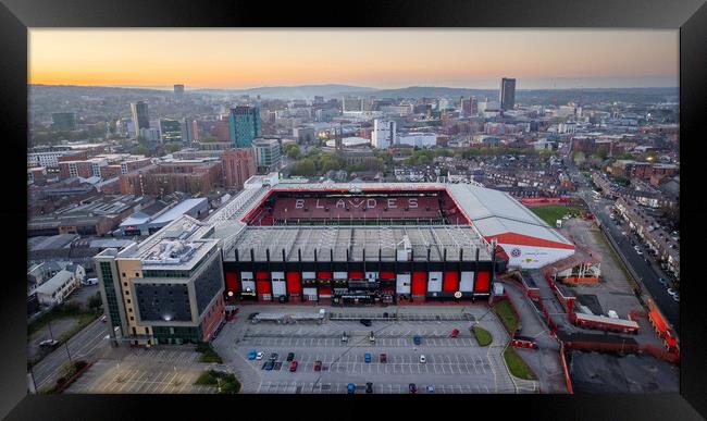 Bramall Lane Sunset Framed Print by Apollo Aerial Photography
