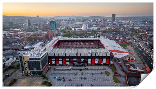 Bramall Lane Sunset Print by Apollo Aerial Photography