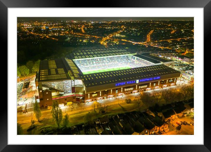 Villa Park an Night Framed Mounted Print by Apollo Aerial Photography