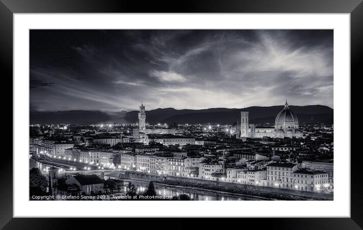 Florence Dawn - A Painterly View Framed Mounted Print by Stefano Senise
