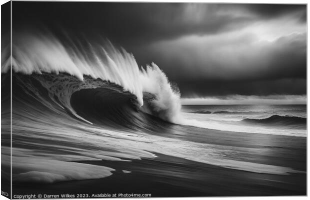 The Monstrous Beauty of Ocean Waves Canvas Print by Darren Wilkes