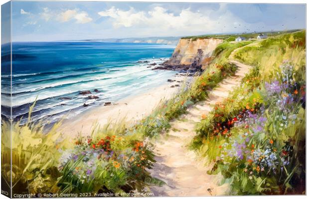 cliff top path Canvas Print by Robert Deering