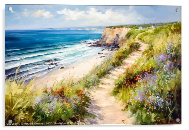 cliff top path Acrylic by Robert Deering