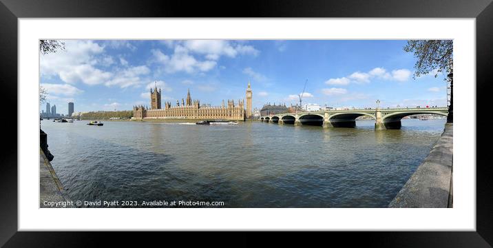 Houses of Parliament Panorama Framed Mounted Print by David Pyatt