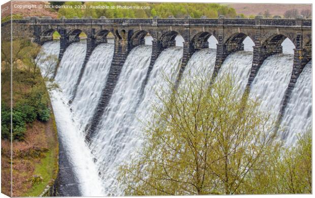 The Craig Goch Dam at the Top of the Elan Valley Mid Wales  Canvas Print by Nick Jenkins