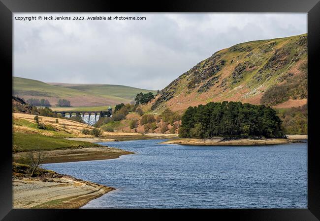 Pen y Garreg Reservoir below Craig Goch Reservoir  Framed Print by Nick Jenkins