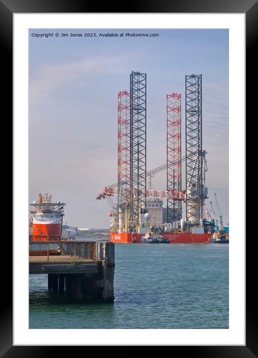 Tricky job for the Tugboats - Portrait Framed Mounted Print by Jim Jones