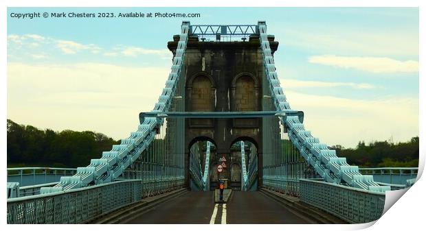 Menai Suspension Bridge 3 Print by Mark Chesters