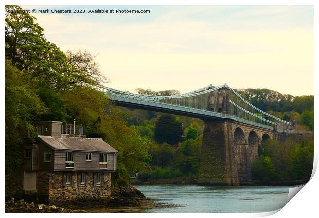 Menai Suspension Bridge 1 Print by Mark Chesters