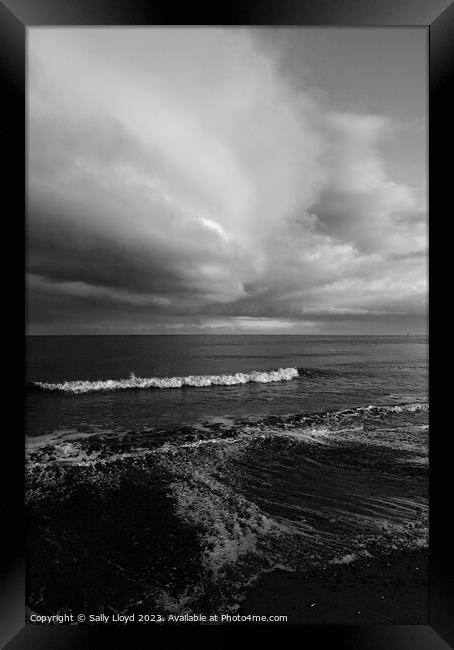 Dramatic seascape on the east coast Framed Print by Sally Lloyd