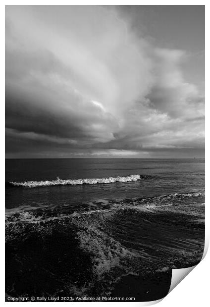 Dramatic seascape on the east coast Print by Sally Lloyd