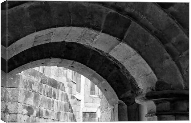 Skipton Castle Archway - Mono Canvas Print by Glen Allen