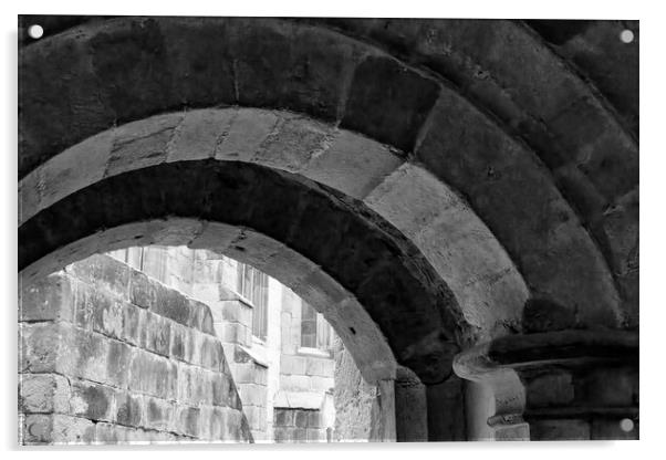 Skipton Castle Archway - Mono Acrylic by Glen Allen