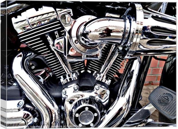 The Heartbeat of the Bike Canvas Print by Les Schofield