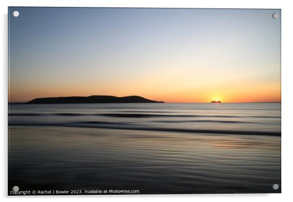Sunset Ocean Acrylic by RJ Bowler