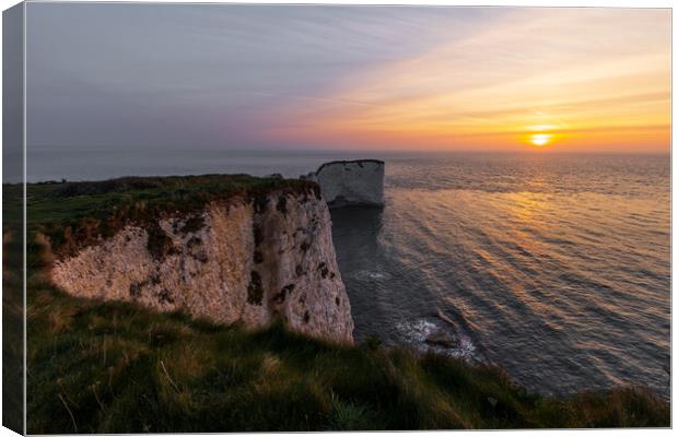 Majestic Sunrise at Old Harry Rocks Canvas Print by Daniel Rose